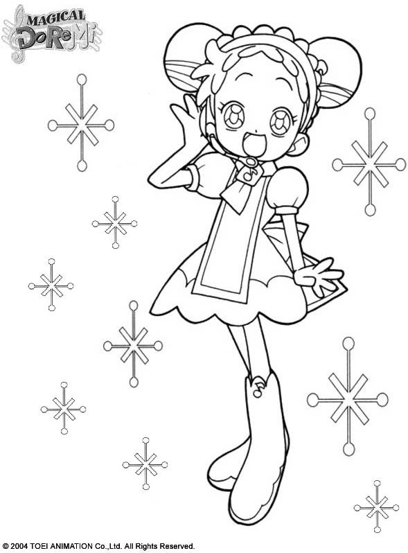 coloriage doremi la sorciere et les flocons de neige